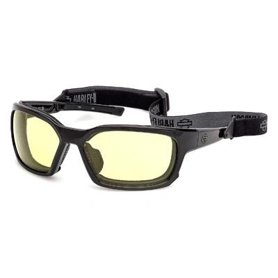 Harley-Davidson Mens Classic Eagle 2.0 Sunglasses - Shiny Black/Yellow Lens