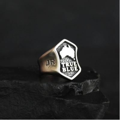 Johnny Reb True Blue Ring - Stainless Steel
