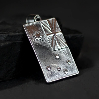 Johnny Reb Aussie Flag Pendant - Silver