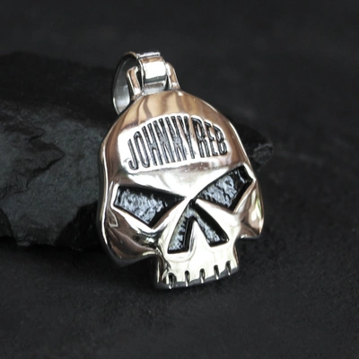 Johnny Reb Skull Pendant - Silver
