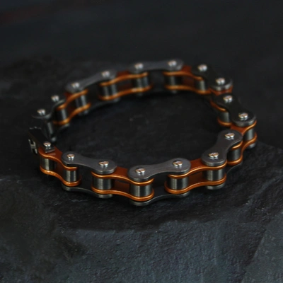 Johnny Reb Bike Chain Bracelet - Black/Orange