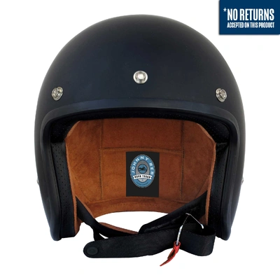 Johnny Reb Olga Open Face Helmet - Matte Black/Brown Lining - Matte Black
