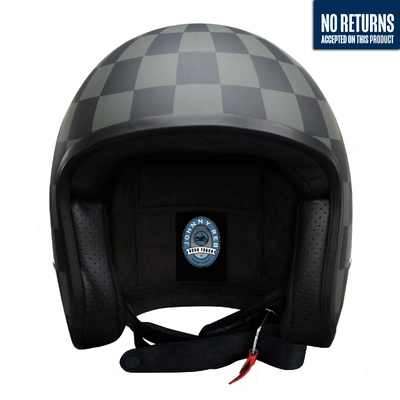 Johnny Reb Burke Open Face Helmet - Black/Grey Check