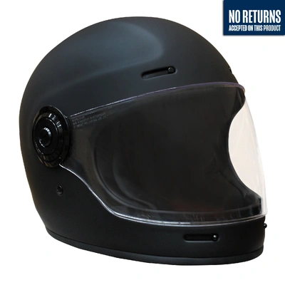 Johnny Reb Lyell Full Face Helmet - Matte Black/Brown Lining - Black