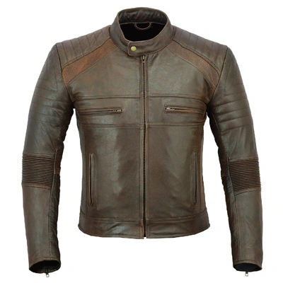 Johnny Reb Mens Botany Vintage Leather Jacket - Brown