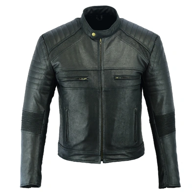 Johnny Reb Mens Botany Vintage Leather Jacket - Black