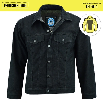 Johnny Reb Mens Glenbrook Denim Protective Jacket - Black