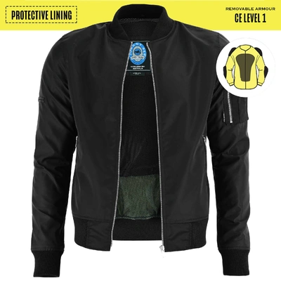Johnny Reb Mens Protective Bomber Jacket - Black