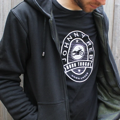 Johnny Reb Mens Hume Protective Full-Zip Hoodie - Black