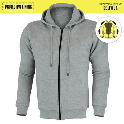 Johnny Reb Mens Hume Protective Fleece Full-Zip Hoodie - Grey