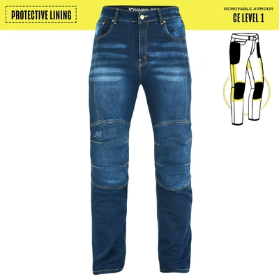 Johnny Reb Mens Biker Protective Jeans - Blue