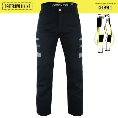 Johnny Reb Mens Protective Tradie Pants - Black