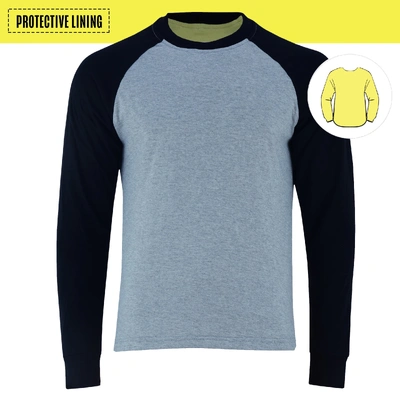 Johnny Reb Mens Hume Protective Long Sleeve T-Shirt - Grey/Black