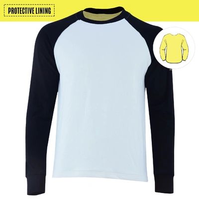 Johnny Reb Mens Hume Protective Long Sleeve T-Shirt - White/Black
