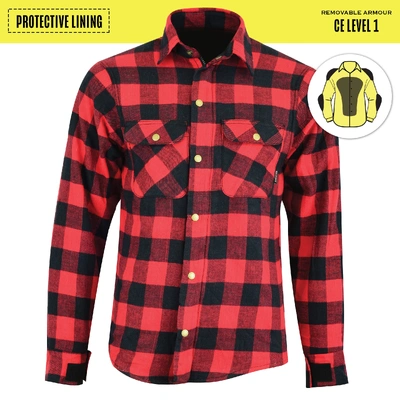 Johnny Reb Mens Waratah Protective Shirt - Red/Black