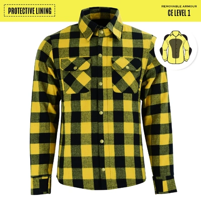 Johnny Reb Mens Waratah Protective Shirt - Yellow/Black