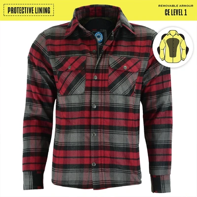 Johnny Reb Mens Nullabor Protective Shirt - Red/Grey