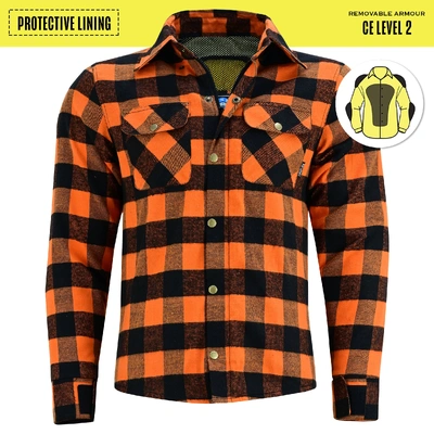 Johnny Reb Mens Waratah II Protective Shirt - Orange/Black