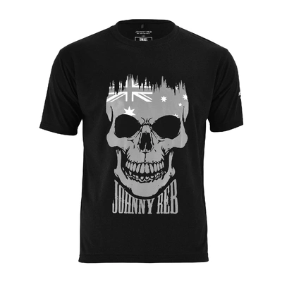 Johnny Reb Aussie Skull T-Shirt - Black