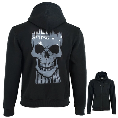 Johnny Reb Mens Aussie Skull Full-Zip Hoodie - Black