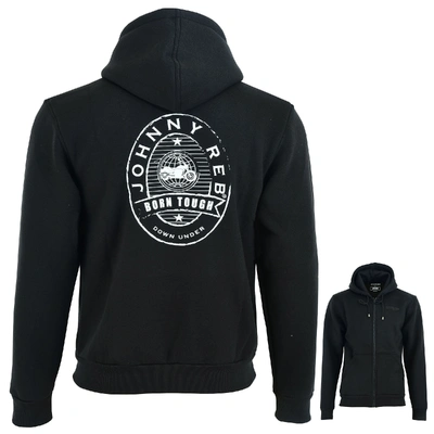 Johnny Reb Mens Distressed Logo Full-Zip Hoodie - Black