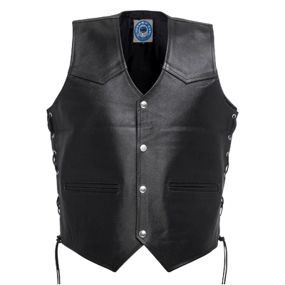Johnny Reb Mens Tasman Leather Vest - Black