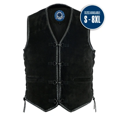 Johnny Reb Mens Lightning Ridge Suede Vest - Black