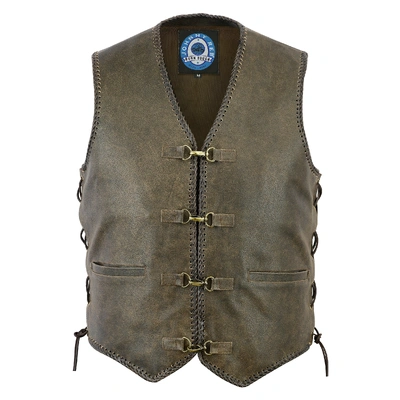 Johnny Reb Mens Sturt Cracker Leather Vest - Brown