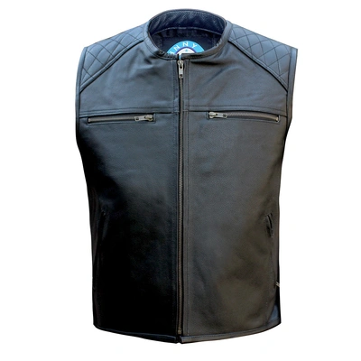 Johnny Reb Mens Savage River Leather Vest - Black