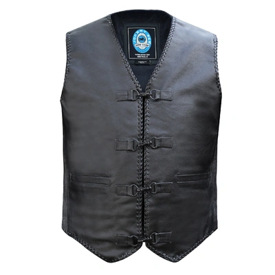 Johnny Reb Mens Murray Leather Vest - Black