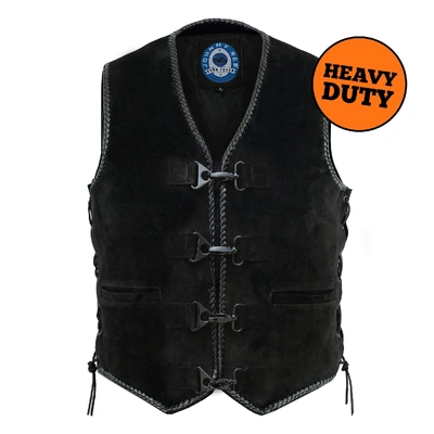 Johnny Reb Mens Bullar Suede Vest - Black