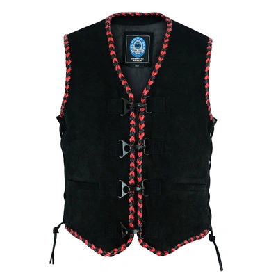 Johnny Reb Mens Springbrook Suede Vest - Black/Red