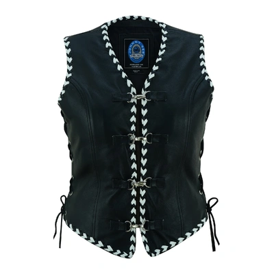 Johnny Reb Womens Springbrook Leather Vest - Black