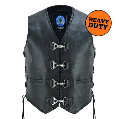 Johnny Reb Mens Bullar Leather Vest - Black
