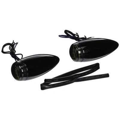 Mini Bullet Turn Signals with Amber LED - Black