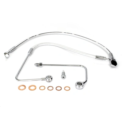 Magnum Stock Length Lower Front Brake Line Fits FLST Softail 11-17/Breakout 15-17 - Sterling Chromite