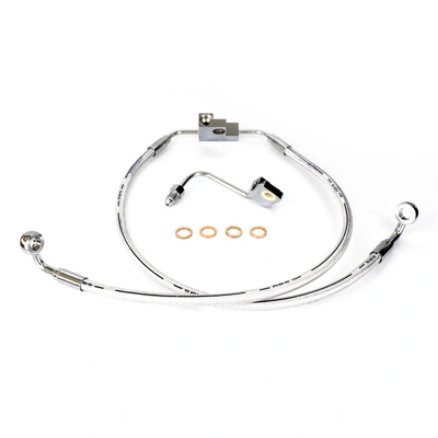 Magnum Stock Length Lower Front Brake Line Fits Dyna Fat Bob 12-17/Dyna Low Rider 14-17/Low Rider S 16-17 - Sterling Chromite