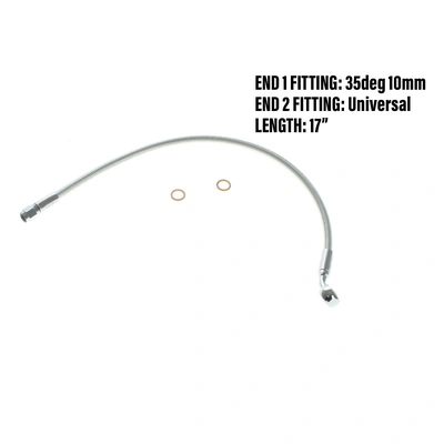 Magnum Upper Front Brake Line with 10mm x 35 Degree Banjo - 17&#39;&#39; - Sterling Chromite
