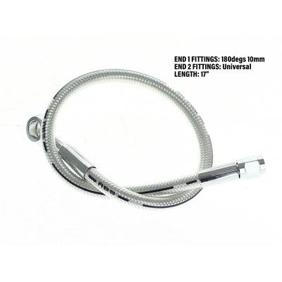 Magnum Upper Front Brake Line with 10mm x 180 Degree Banjo - 17&#39;&#39; - Sterling Chromite