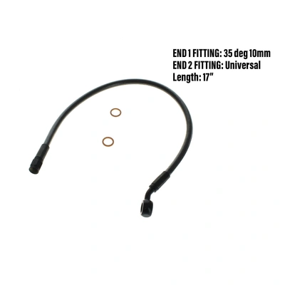 Magnum Upper Front Brake Line with 10mm x 35 Degree Banjo - 17&#39;&#39; - Black Pearl