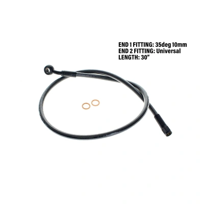 Magnum Upper Front Brake Line with 10mm x 35 Degree Banjo - 30&#39;&#39; - Black Pearl
