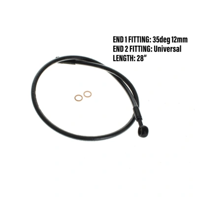 Magnum Upper Front Brake Line with 10mm x 180 Degree Banjo - 30&#39;&#39; - Black Pearl