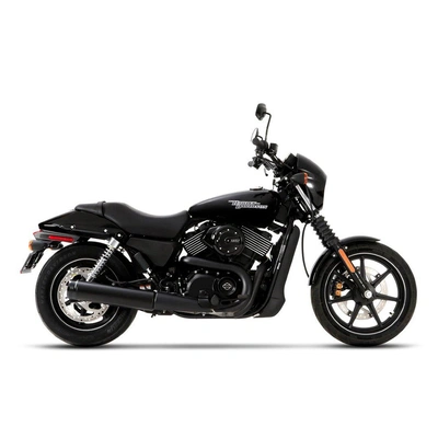 Rinehart Racing 4" Slip-On Muffler - Black/Black End Cap - Harley-Davidson Street 500 15-20
