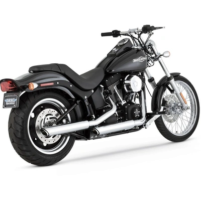 Vance &amp; Hines Twin Slash 3&quot; Slip-On Chrome 07-17 Softail, Rocker And Breakout 14-17