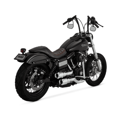 Vance &amp; Hines Hi-Output Grenades 2-2 Chrome/Chrome End Caps Dyna 06-17 (Exc Switchback)