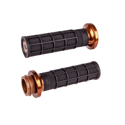 ODI Harley-Davidson 1984+ Cable: V-Twin Lock-On? Hart-Luck Signature Full-Waffle Grip Set - Black/Bronze